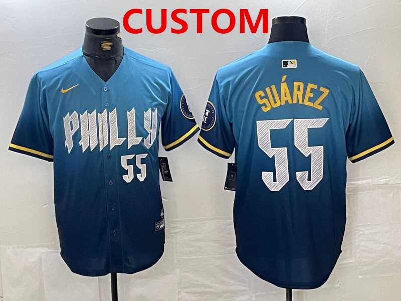 Men's Philadelphia Phillies Custom Blue 2024 City Player Number Cool Base Jersey,We sell and wholesale Men's Philadelphia Phillies Custom Blue 2024 City Player Number Cool Base Jersey on line form chian!